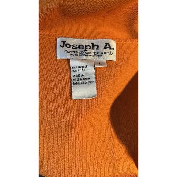 Joseph A Knit Top Tank Orange Tight Women Y2K SZ LG Office Wear Preppy Casual - Picture 5 of 6